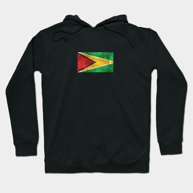 Vintage Aged and Scratched Guyanese Flag Hoodie by jeffbartels